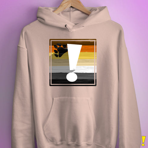 Bear Pride Flag Exclamation Point Hoodie - Light Pink